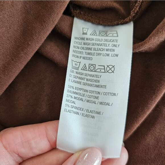 Belle Kim Gravel Classic Brown Long Sleeve Women's Top - Picture 6 of 8